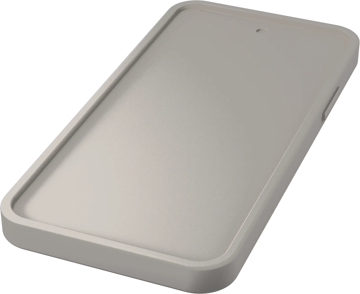 A clay phone, its screen a plain recessed panel.